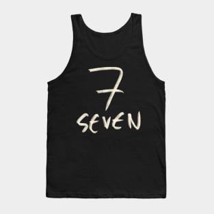 Hand Drawn Letter Number 7 Seven Tank Top